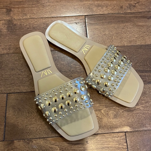 Zara Studded Flat Sandals-EU 37 - Picture 2 of 3